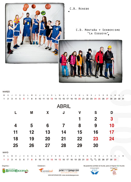 Calendario Solidario de Renedo de Esgueva 2015. © Javier Prieto Gallego