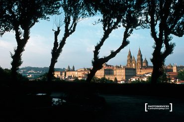 La catedral de Santiago desde el parque de La Alameda. Santiago de Compostela. Galicia. España. © Javier Prieto Gallego