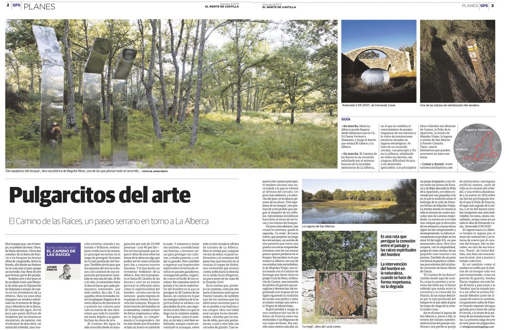 Reportaje sobre El Camino de las Raíces publicado por Javier Prieto Gallego en el periódico EL NORTE DE CASTILLA el 8/7/2011