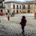 Soportales en la Plaza Mayor. San Martín de Trevejo. Cáceres .Sierra de Gata. Extremadura. España. © Javier Prieto Gallego